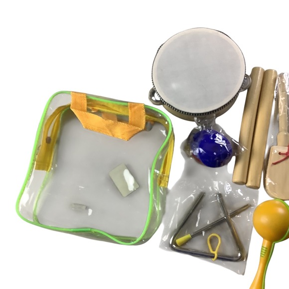 Kids Musical Instrument Set Percussion Drum Maracas Bells Wood Toys - Picture 7 of 16